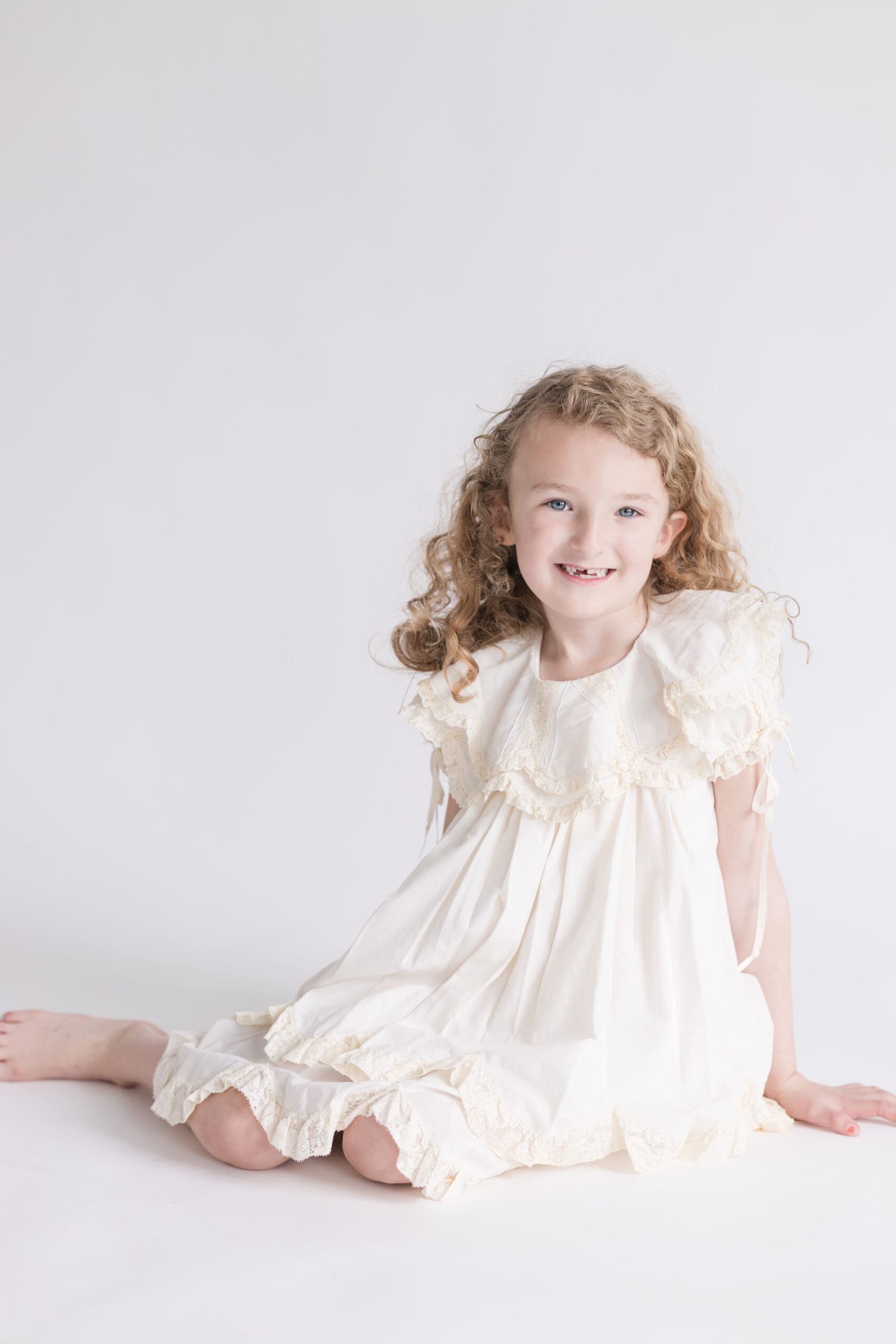 Young girl posing for a studio portrait
